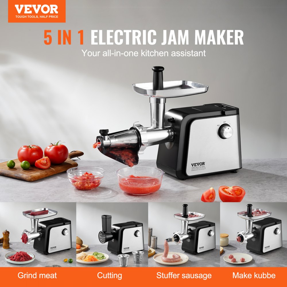 VEVOR 4.9 LBS/Min Electric Tomato Strainer 500W Tomato Sauce Maker Machine Home 