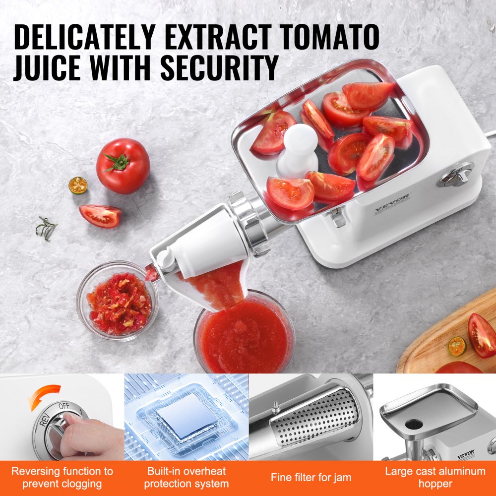 VEVOR 5.5 LBS/Min Electric Tomato Strainer 700W Tomato Sauce Maker Machine Home 