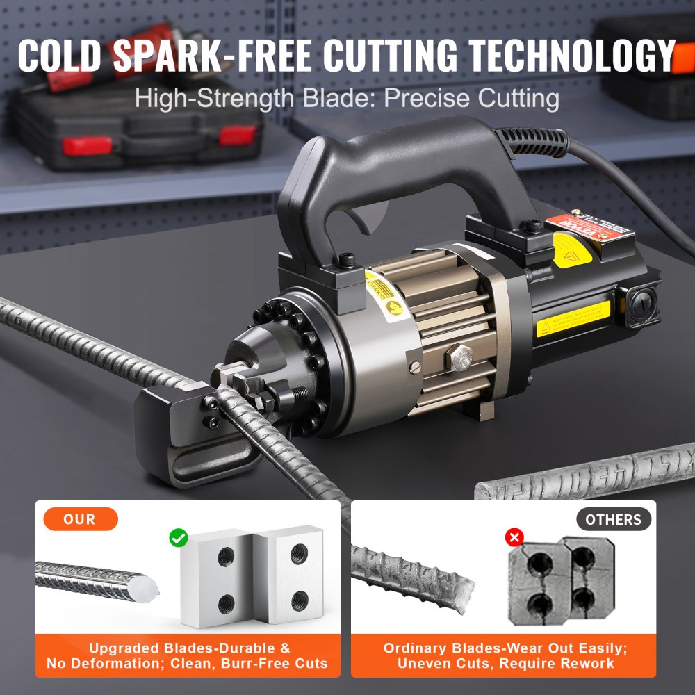 VEVOR 1000W Electric Hydraulic Rebar Cutter Cutting up to 5/8 Inch 4-16mm #5 
