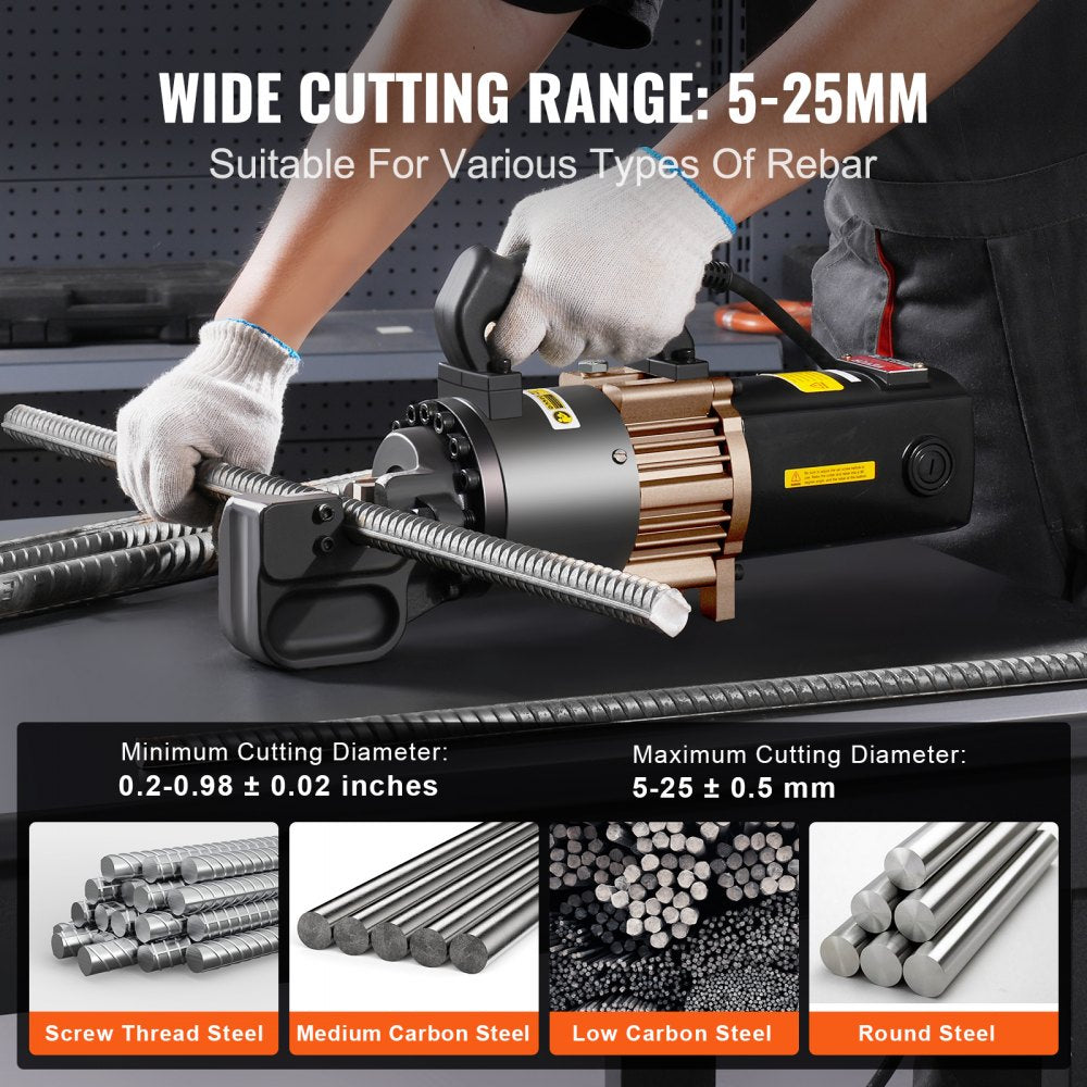 VEVOR 2000W Electric Hydraulic Rebar Cutter Cutting up to 1 Inch #8 4-25mm 
