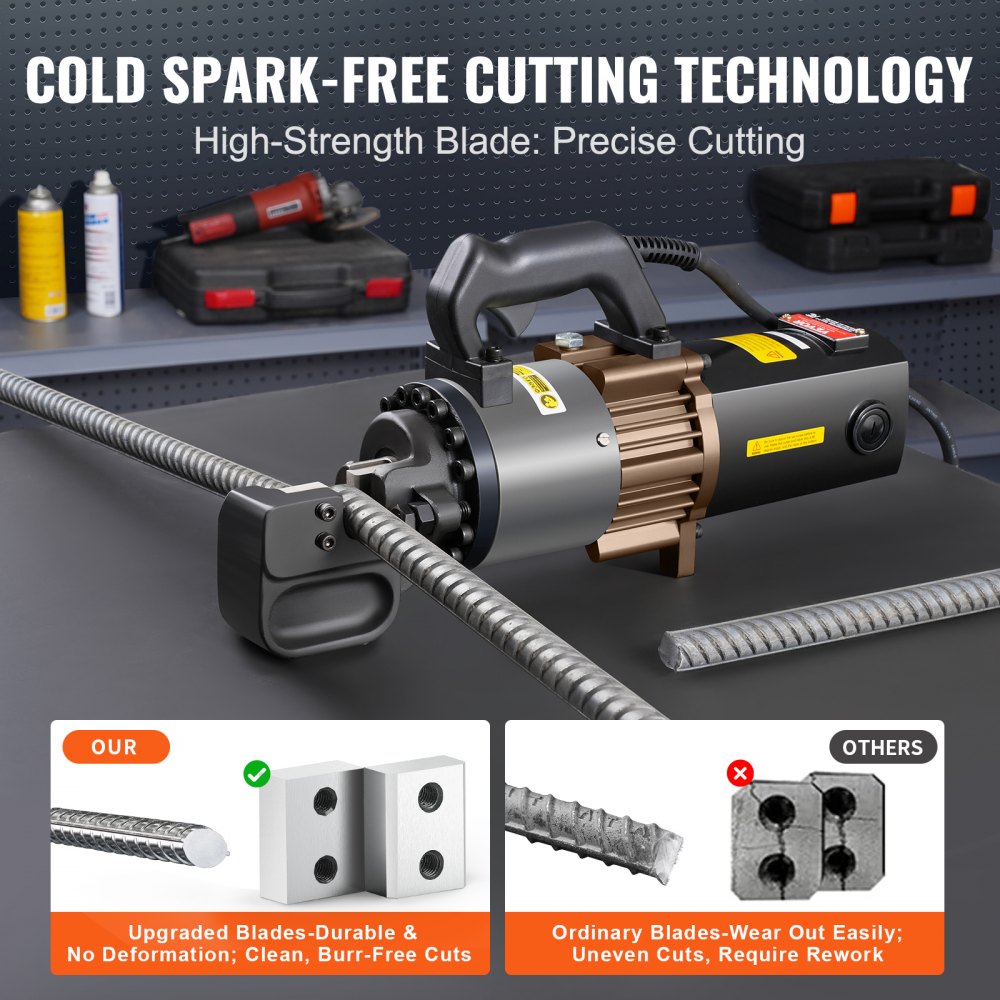 VEVOR 2000W Electric Hydraulic Rebar Cutter Cutting up to 1 Inch #8 4-25mm 