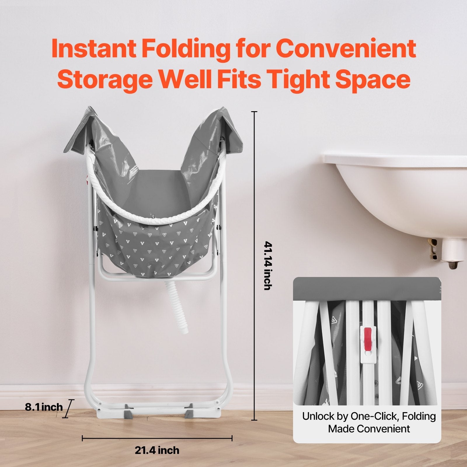 VEVOR Foldable Dog Bathtub Elevated Grey Shower Station for Small & Medium Pets 