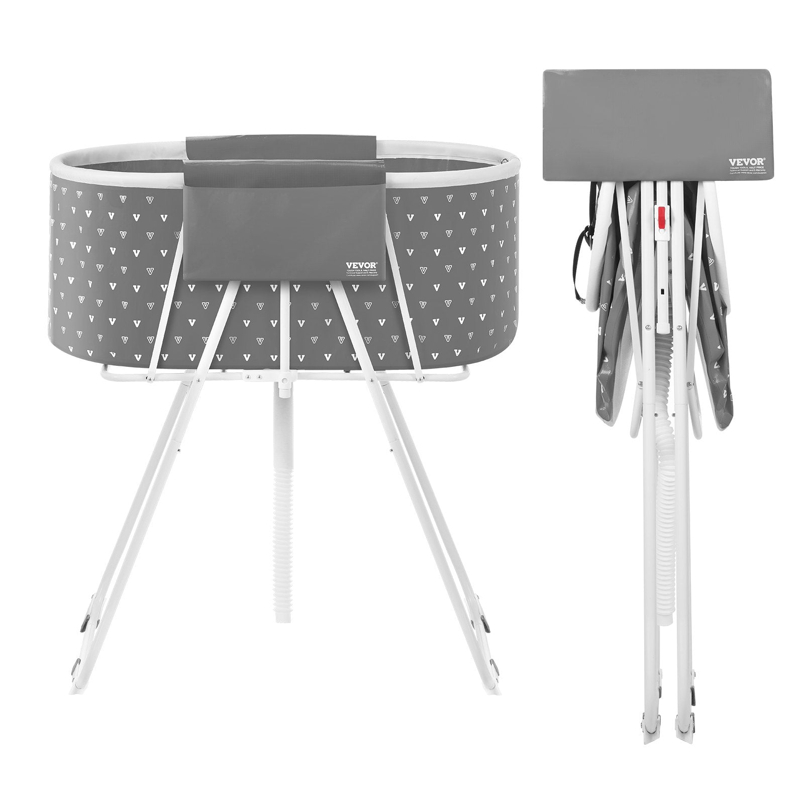 VEVOR Foldable Dog Bathtub Elevated Grey Shower Station for Small & Medium Pets 