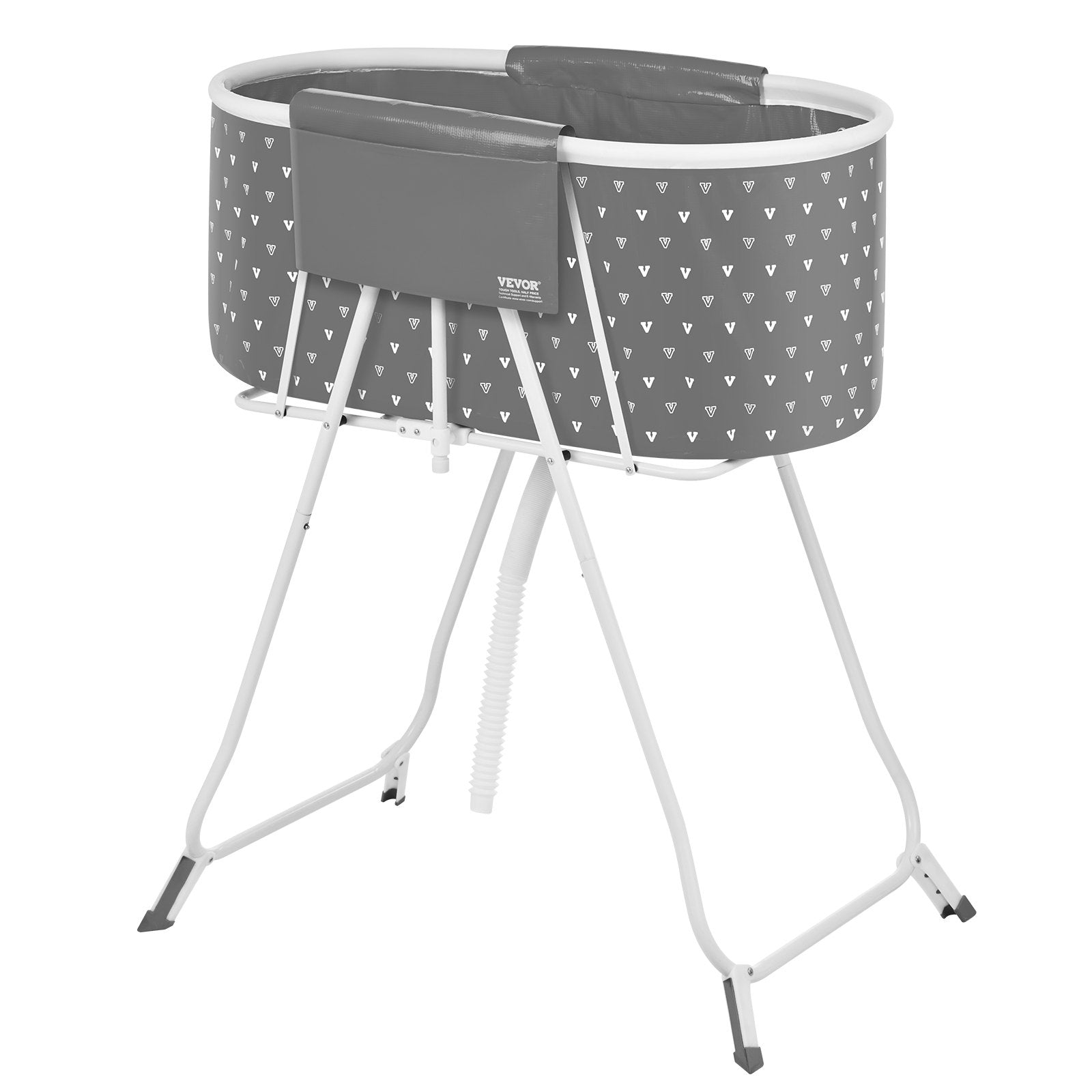 VEVOR Foldable Dog Bathtub Elevated Grey Shower Station for Small & Medium Pets 