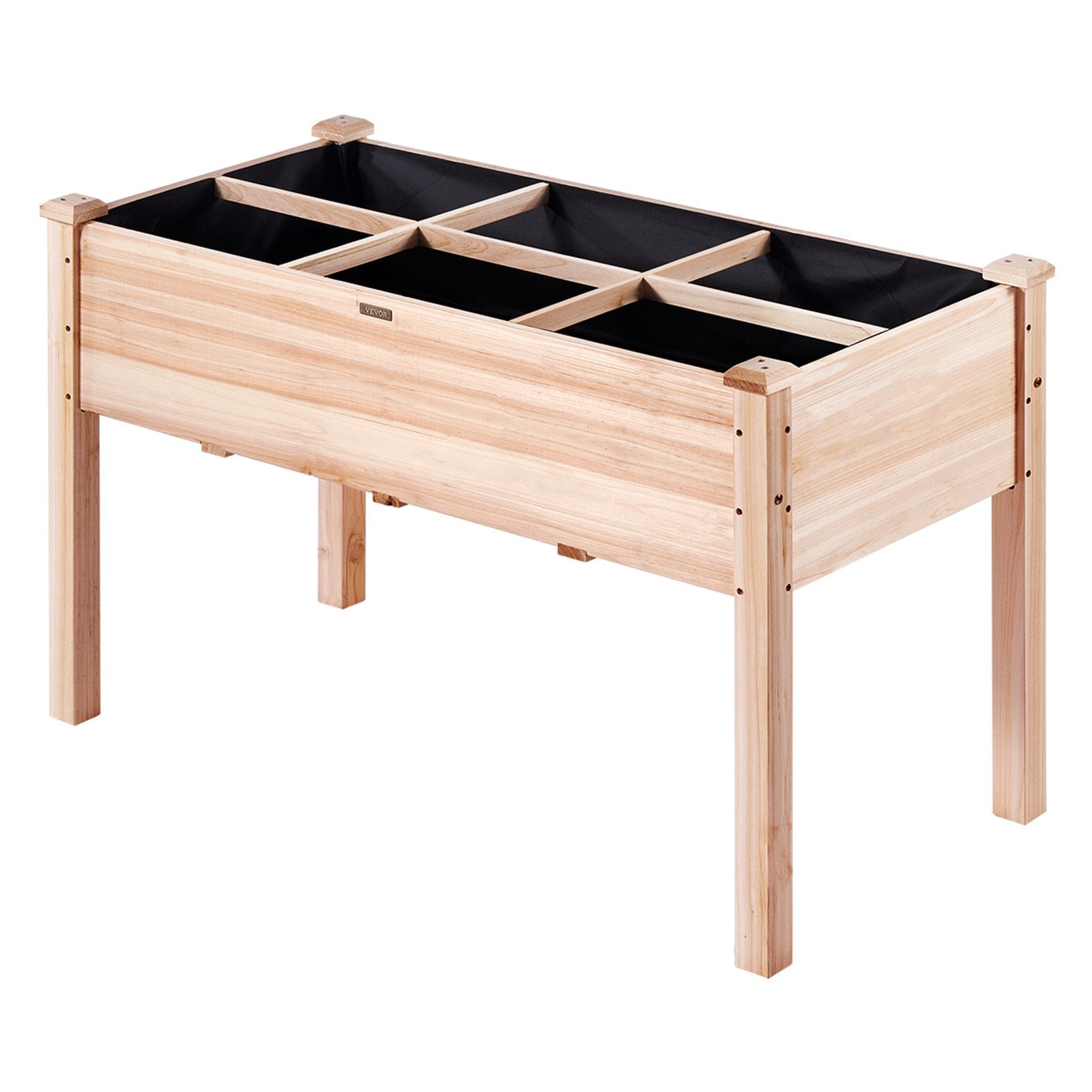 VEVOR Raised Garden Bed, 47.2 x 22.8 x 30 inch Wooden Planter Box, Elevated Outdoor Planting Boxes with Legs, for Growing Flowers/Vegetables/Herbs in Backyard/Garden/Patio/Balcony, Burlywood 