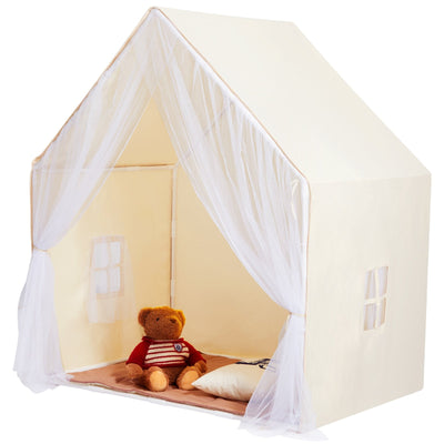 VEVOR Kids Play Tent, Kids Tent for Kids 1-5 Years Old, Toddler Tent with Mat and Tent Lamp, Tent for Kids with Windows for Indoor and Outdoor, Yurt Tent for Boys and Girls, Beige 