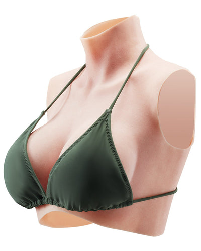 VEVOR Silicone Breastplate C-Cup High Neck Fake Breasts for Cosplay Drag Queen 