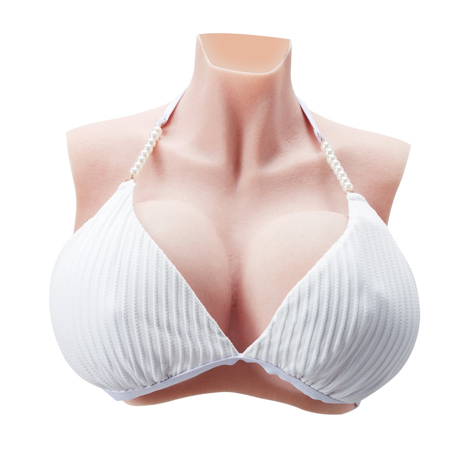 VEVOR Silicone Breastplate K Sized High Neck Fake Breasts for Cosplay Drag Queen 