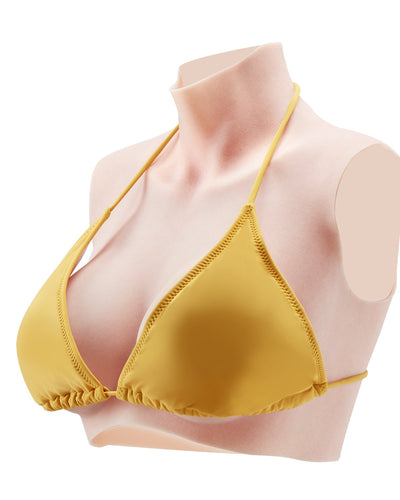 VEVOR Silicone Breastplate D-Cup High Neck Fake Breasts for Cosplay Drag Queen 