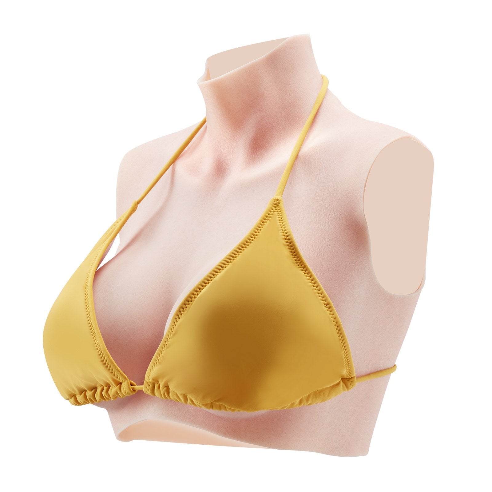 VEVOR Silicone Breastplate D-Cup High Neck Fake Breasts for Cosplay Drag Queen 