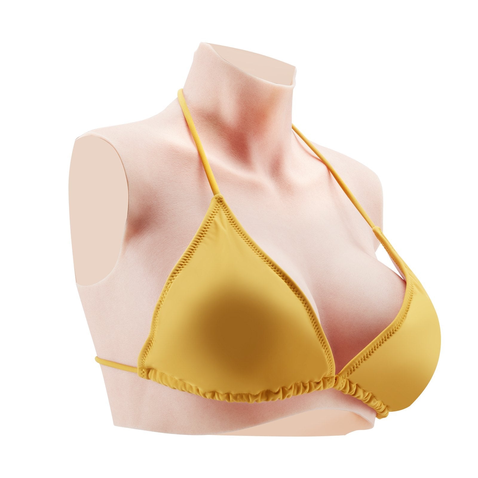 VEVOR Silicone Breastplate D-Cup High Neck Fake Breasts for Cosplay Drag Queen 