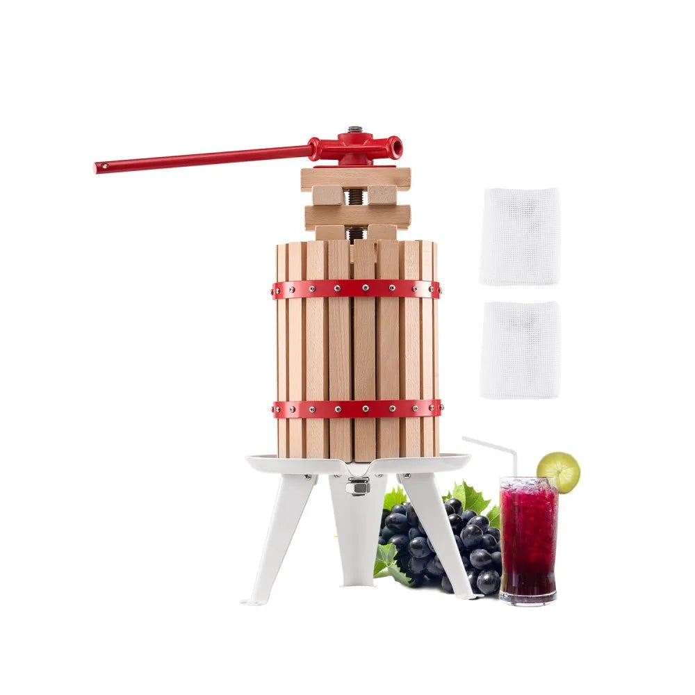 VEVOR Fruit Wine Press Manual Press for Wine Making 1.6 Gal/6L Wood Basket