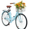 VEVOR Cruiser Bike, 1-Speed, 26-Inch Light Blue Beach Cruiser Bike with Large Capacity Basket and Rear Rack, Secure & Sturdy Cruiser Bike with Adjustable Seat, Fits for Cycling, Exercise & Shopping