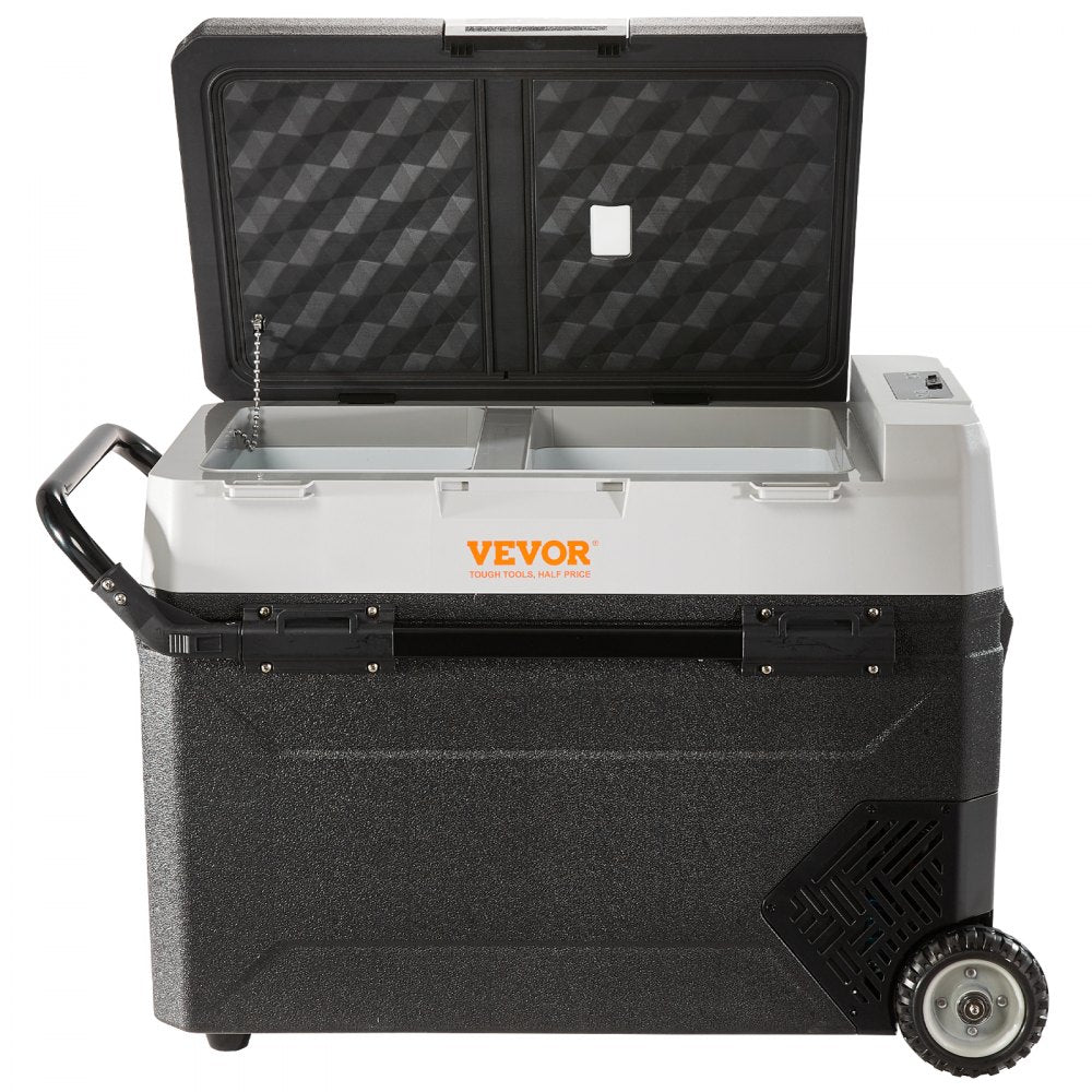 VEVOR Car Refrigerator, 12 Volt Car Refrigerator Fridge, 40QT/38L Dual Zone Portable Freezer, -4?-50? Adjustable Range, 12/24V DC and 100-240V AC Compressor Cooler for Outdoor, Camping, Travel, RV 