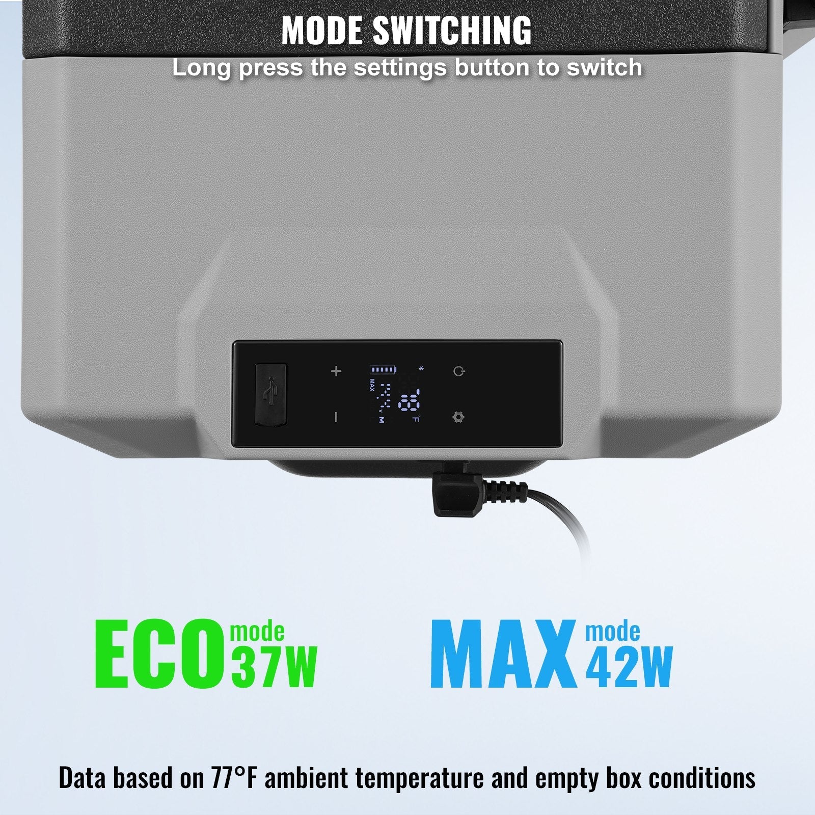 VEVOR Portable Car Refrigerator Freezer Compressor 40 L Single Zone for Car Home 