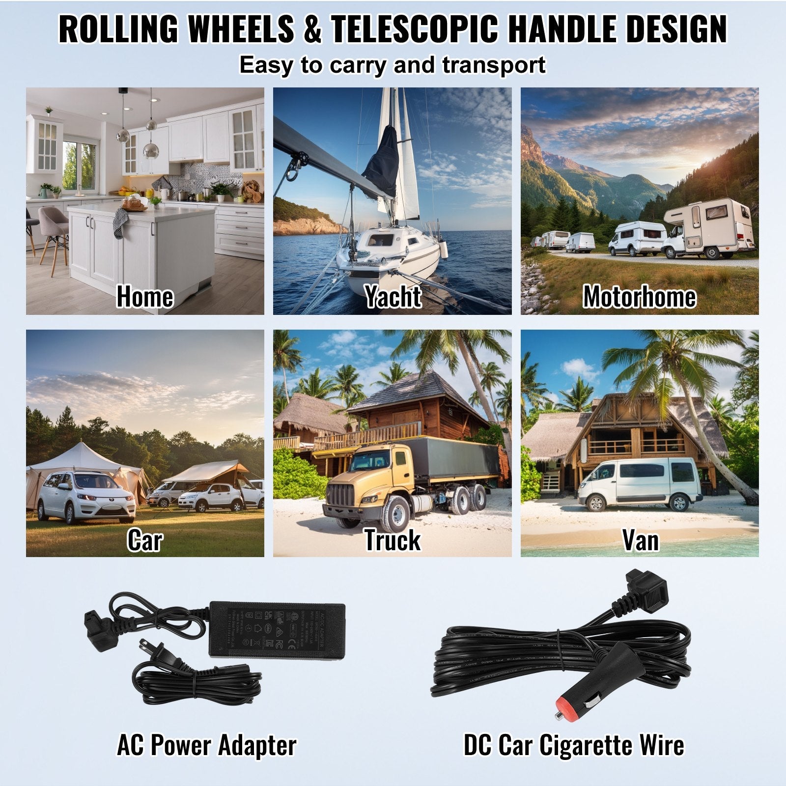 VEVOR Portable Car Refrigerator Freezer Compressor 40 L Single Zone for Car Home 