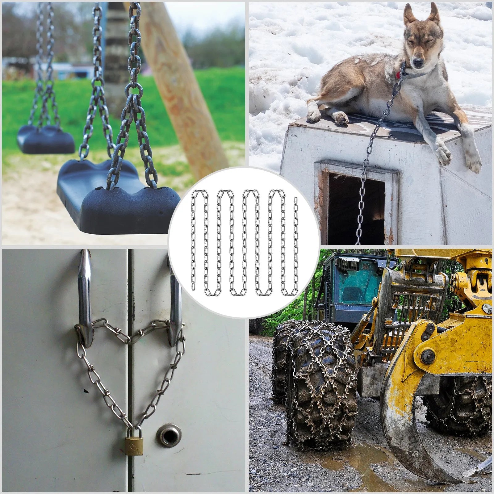 VEVOR Grade 30 Chain 3/16 Inch by 100Ft Length Grade 30 Proof Coil Chain Zinc Plated Grade 30 Chain for Towing Logging Agriculture and Guard Rails