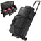 3-Ball Double Roller Bowling Bag with Wheels, Separate Shoe Compartment & Accessory Pocket