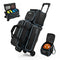 3-Ball Bowling Bag with Double Roller Wheels, Detachable Bags, Shoe Compartment & Retractable Handle