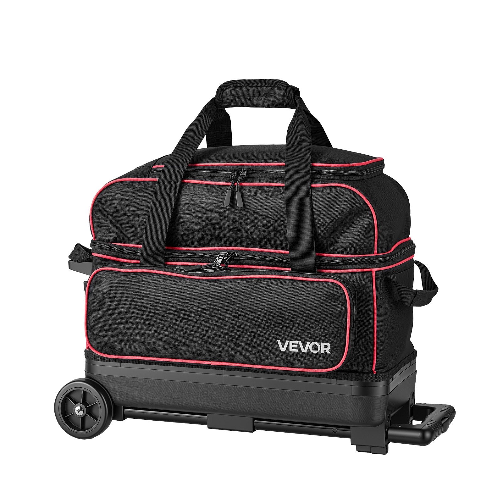 3-Ball Bowling Bag Double Roller with Separate Shoe Compartment, Fits Men’s Shoes Up to Size 16