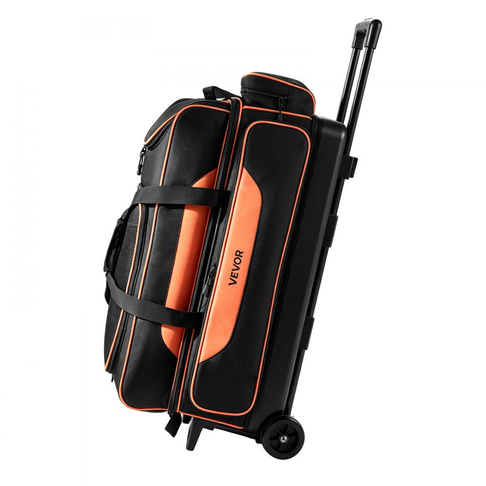 3-Ball Bowling Bag Double Roller with Shoe Compartment – Fits Shoes Up to US Size 16