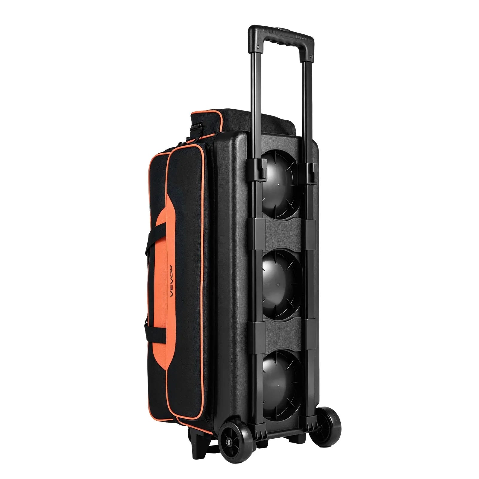 3-Ball Bowling Bag Double Roller with Shoe Compartment – Fits Shoes Up to US Size 16