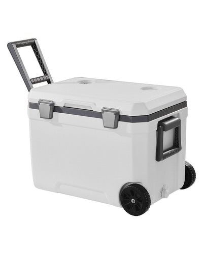 VEVOR Portable Cooler 45 QT Wheeled Cooler 64 Can Capacity with Cup Holder 