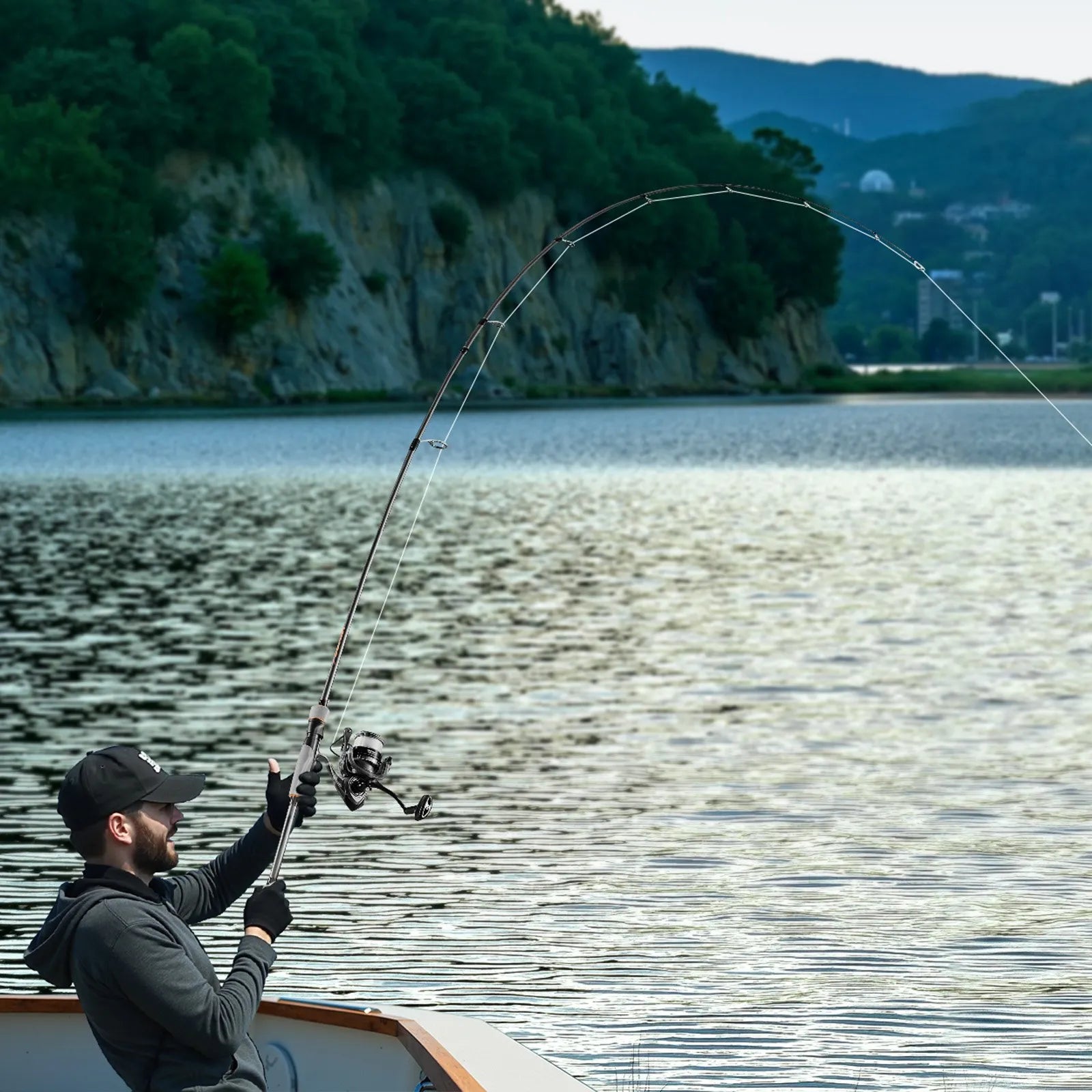6.5 ft Carbon Fiber Spinning Rod and Reel Combo | 3000 Reel with 7+1 Ball Bearings & EVA Handle