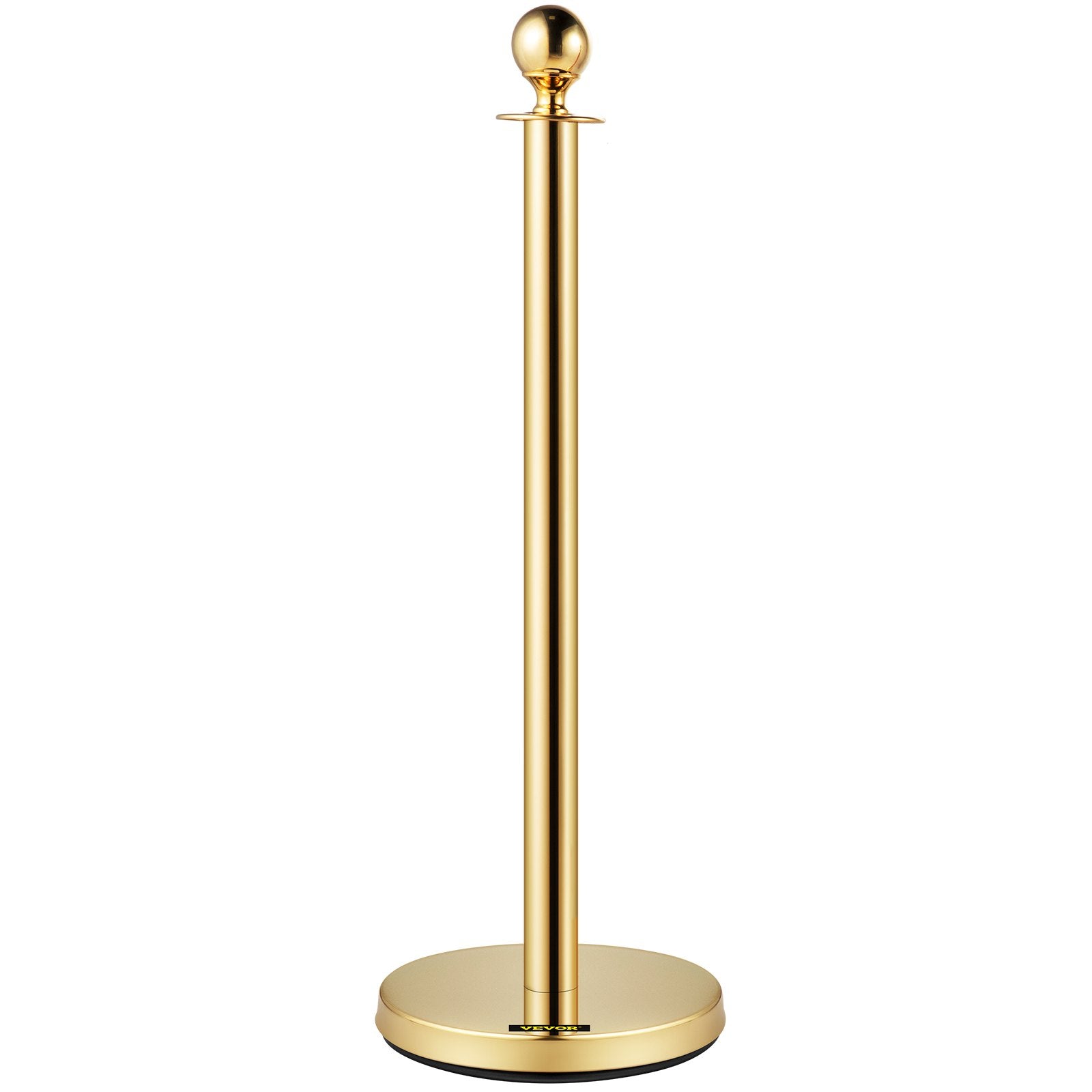 3pcs Red Twine Rope Stanchion Gold Post Crowd Control Queue Line Barrier 2 Lines 