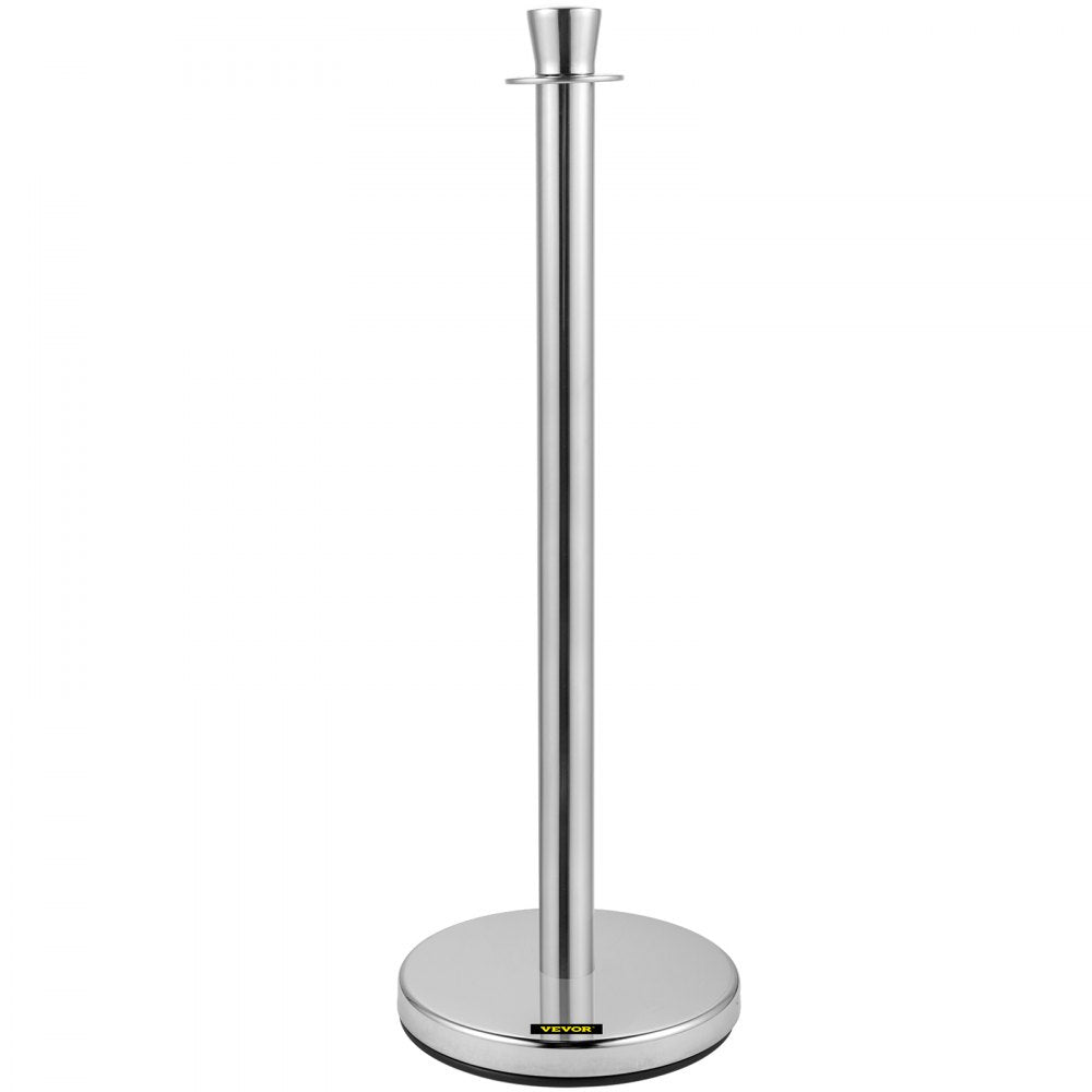 VEVOR Crowd Control Stanchion Stanchion Set 2 Pieces Set with Red Velvet Rope 