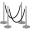 VEVOR Crowd Control Stanchion, Set of 2 Pieces Stanchion Set, Stanchion Set with 5 ft/1.5 m Black Velvet Rope, Silver Crowd Control Barrier w/Sturdy Concrete and Metal Base - Easy Connect Assembly