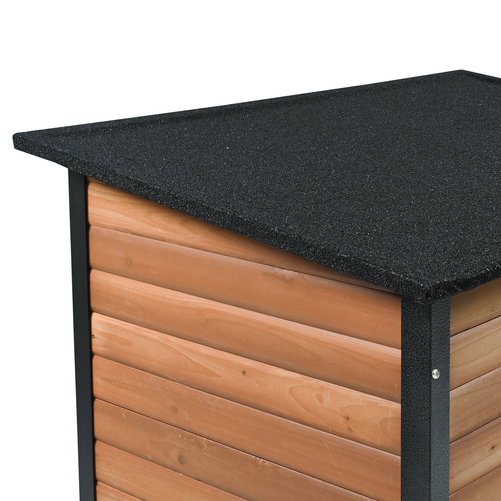 VEVOR Outdoor Dog House, Waterproof Insulated Dog House with Elevated Floor, Anti-Bite Wood Dog House Outdoor Iron Frame, Open Roof, for Medium to Large Dogs 