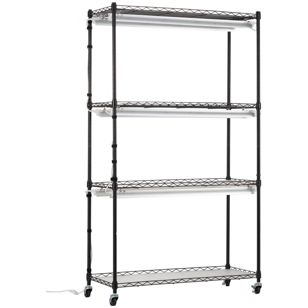 VEVOR Plant Stand with Grow Lights 4 Tiers 180W 59.1" Tall Plant Grow Shelf 