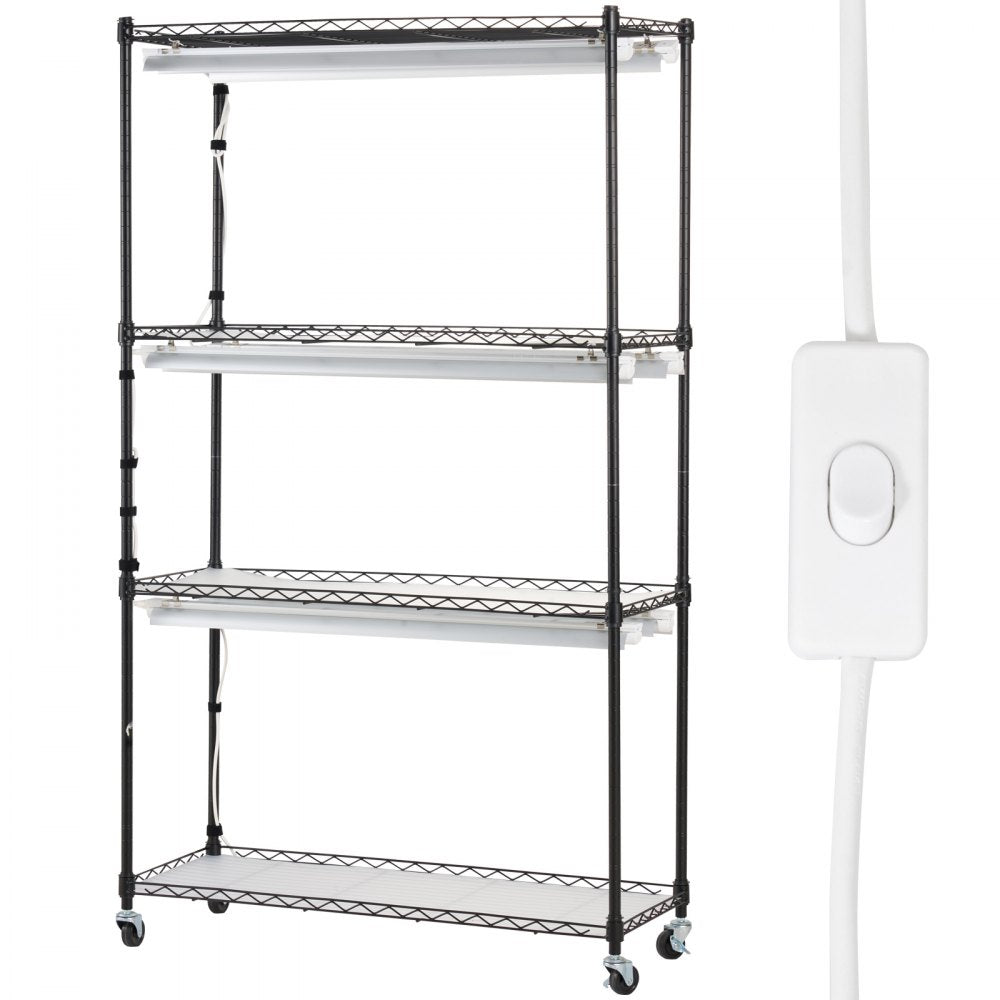 VEVOR Plant Stand with Grow Lights 4 Tiers 180W 59.1" Tall Plant Grow Shelf 