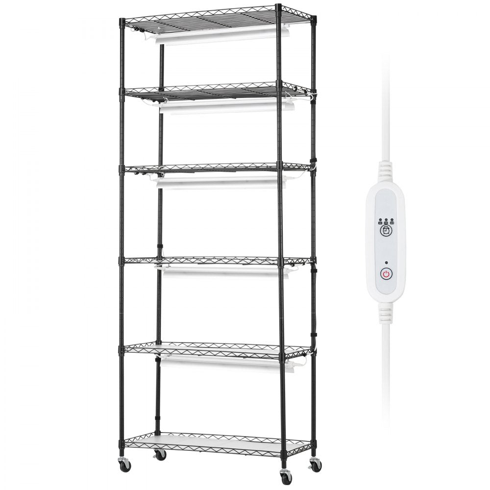 VEVOR Plant Stand with Grow Lights 6 Tiers 150W 70.9" Tall Plant Grow Shelf 
