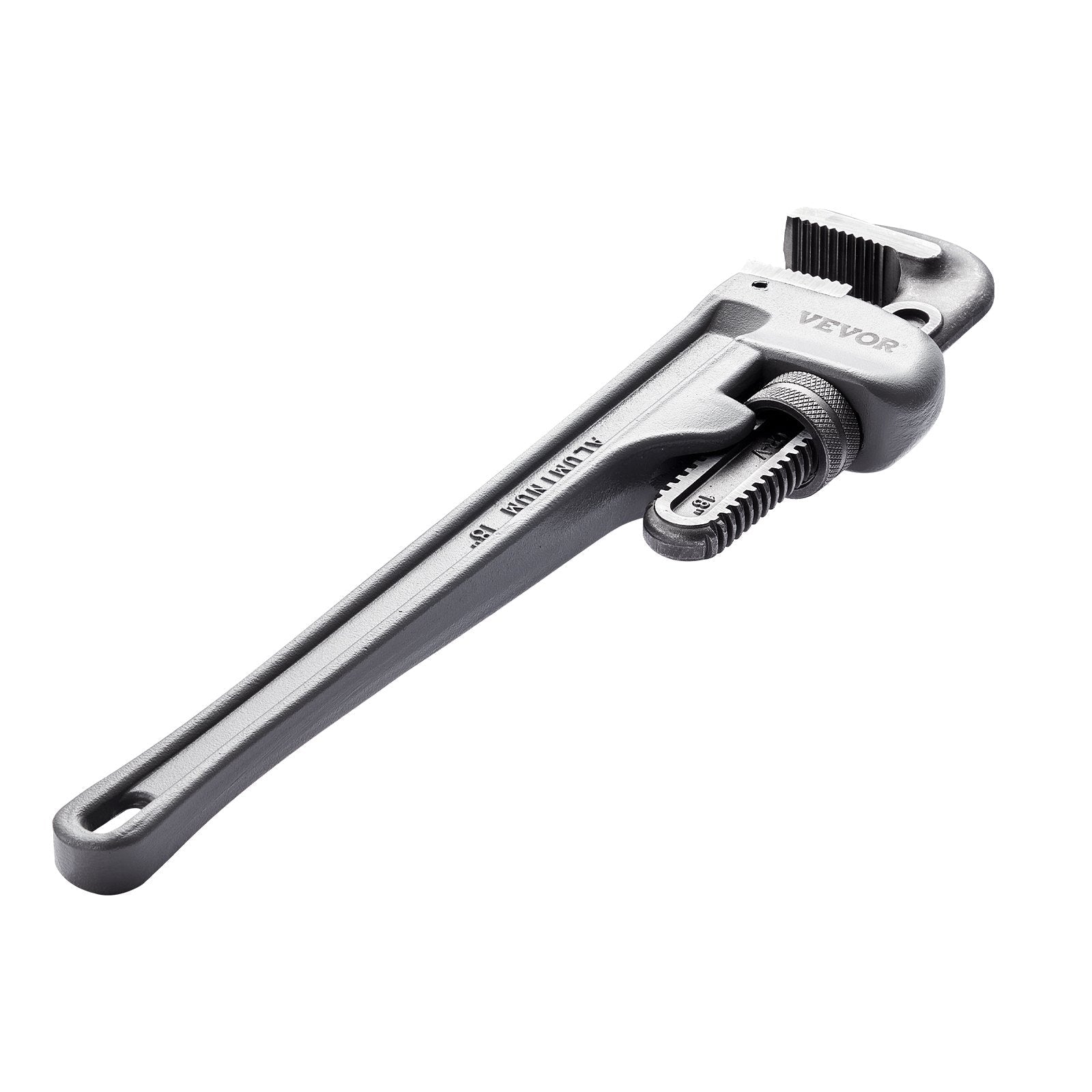 VEVOR 3-Piece Pipe Wrench Set, 10" 14" 18" Aluminum Straight Pipe Wrench, Adjustable Plumbing Wrench, with High Strength Jaw and Ergonomic Handle, Hangable Design, for Water Pipes, Automotive Repairs 