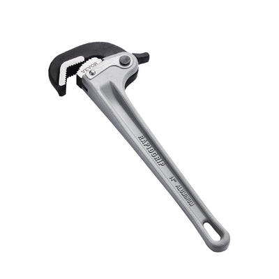 VEVOR Pipe Wrench, 14" Aluminum Straight Pipe Wrench, Automatic Jaw Adjustment, Adjustable Plumbing Wrench, Easy to Carry, Ergonomic Handle, Hangable Design, for Water Pipes, Automotive Repairs 