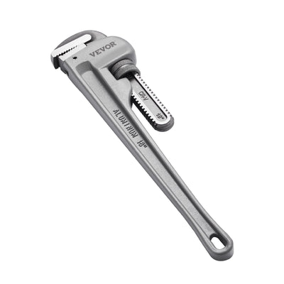 VEVOR Pipe Wrench, 18" Aluminum Straight Pipe Wrench, Adjustable Plumbing Wrench, with High Strength Jaw and Ergonomic Handle, Easy to Carry, Hangable Design, for Water Pipes, Automotive Repairs 