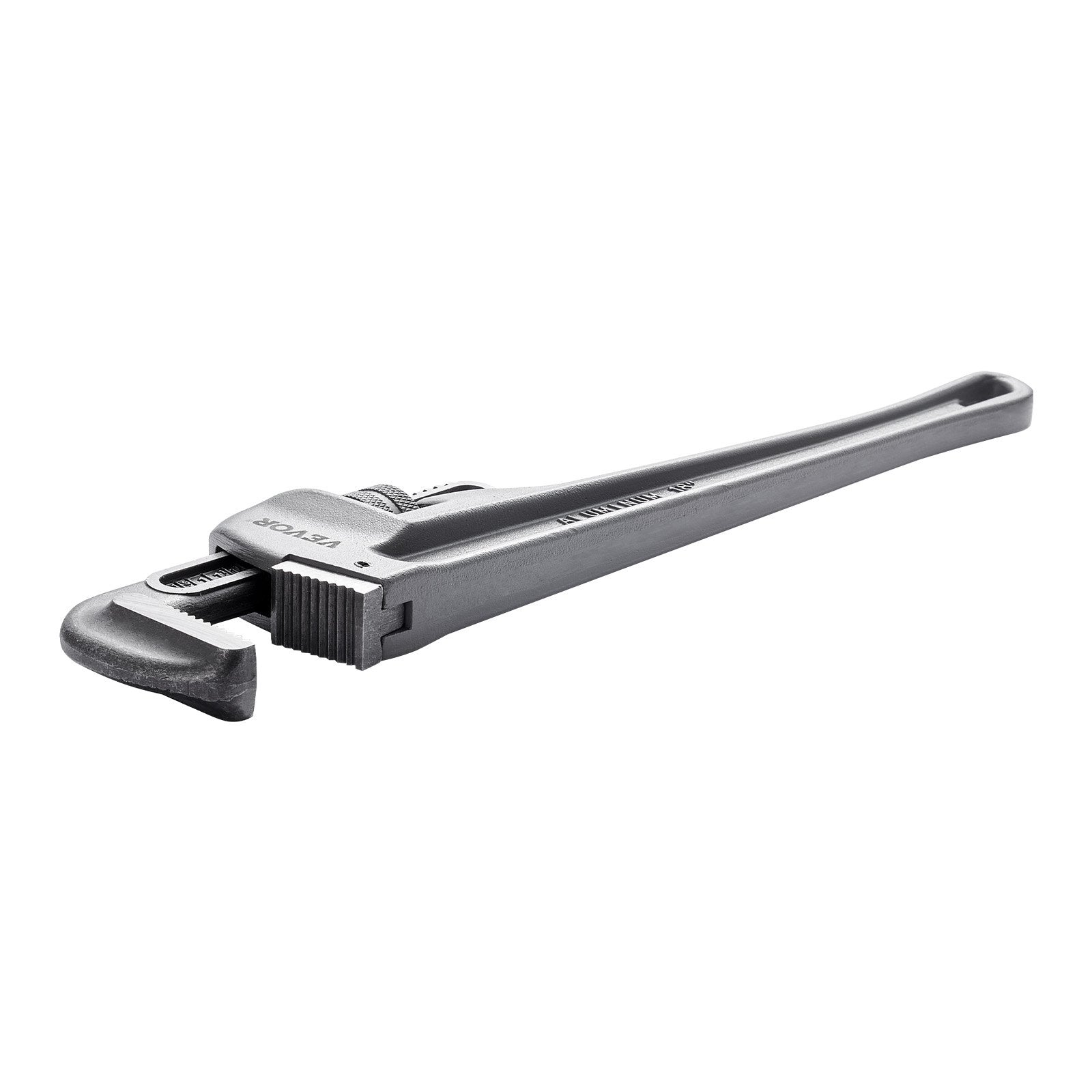 VEVOR Pipe Wrench, 18" Aluminum Straight Pipe Wrench, Adjustable Plumbing Wrench, with High Strength Jaw and Ergonomic Handle, Easy to Carry, Hangable Design, for Water Pipes, Automotive Repairs 
