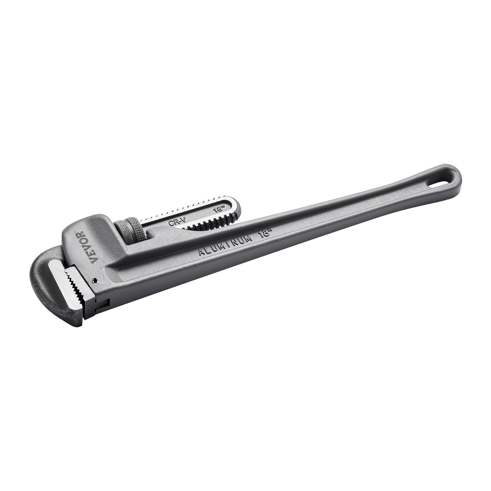 VEVOR Pipe Wrench, 18" Aluminum Straight Pipe Wrench, Adjustable Plumbing Wrench, with High Strength Jaw and Ergonomic Handle, Easy to Carry, Hangable Design, for Water Pipes, Automotive Repairs 