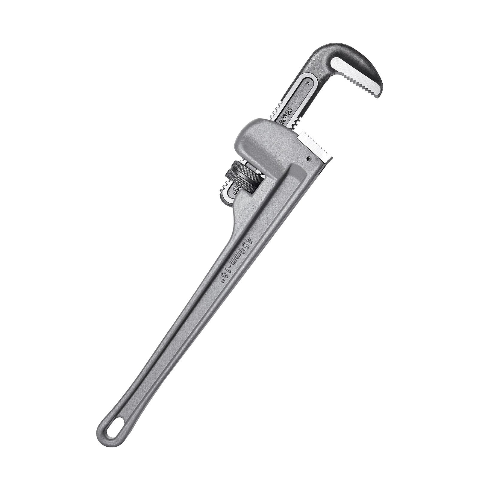 VEVOR Pipe Wrench, 18" Aluminum Straight Pipe Wrench, Adjustable Plumbing Wrench, with High Strength Jaw and Ergonomic Handle, Easy to Carry, Hangable Design, for Water Pipes, Automotive Repairs 