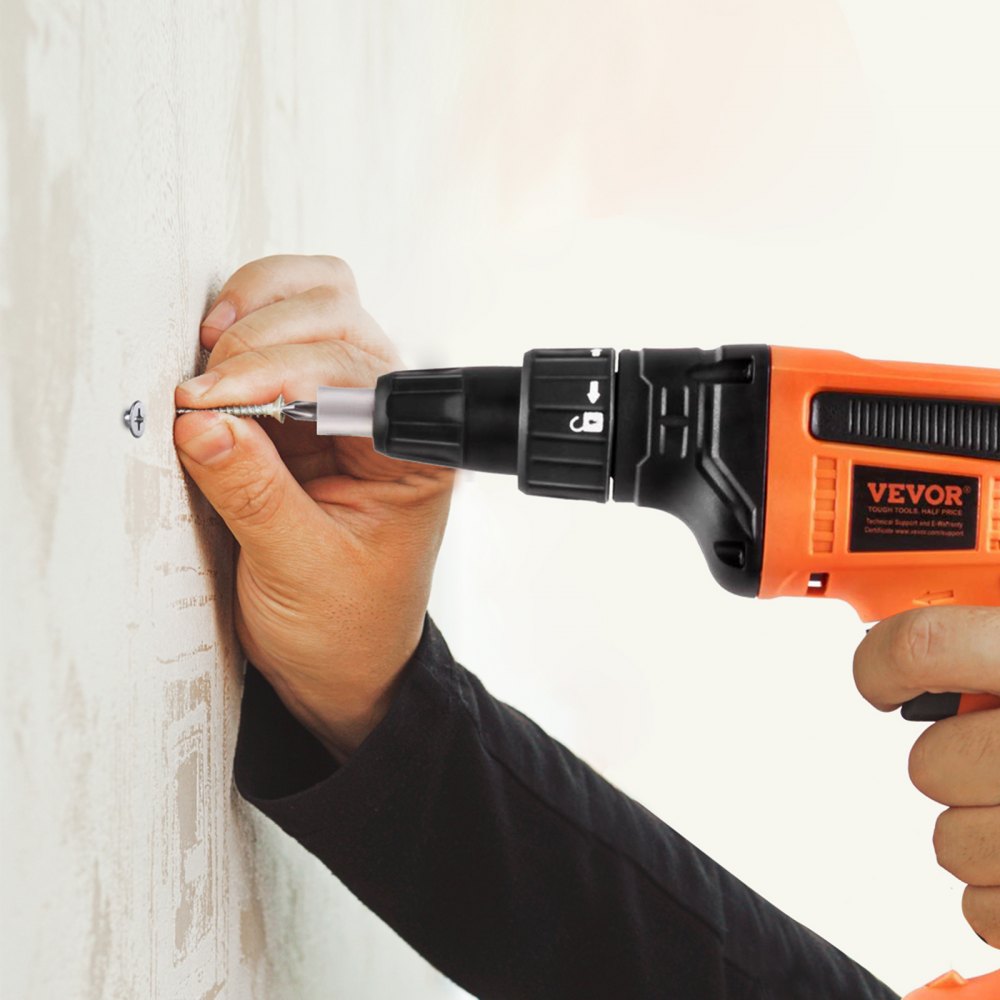 VEVOR Drywall Screw Gun, 20V Max Drywall Screwgun, 4200RPM Brushless Cordless Drywall Gun Kit with 2 Battery Packs, Charger, Belt Clip, and Tool Bag, Forward and Reverse Adjustable, Built-in LED Light 