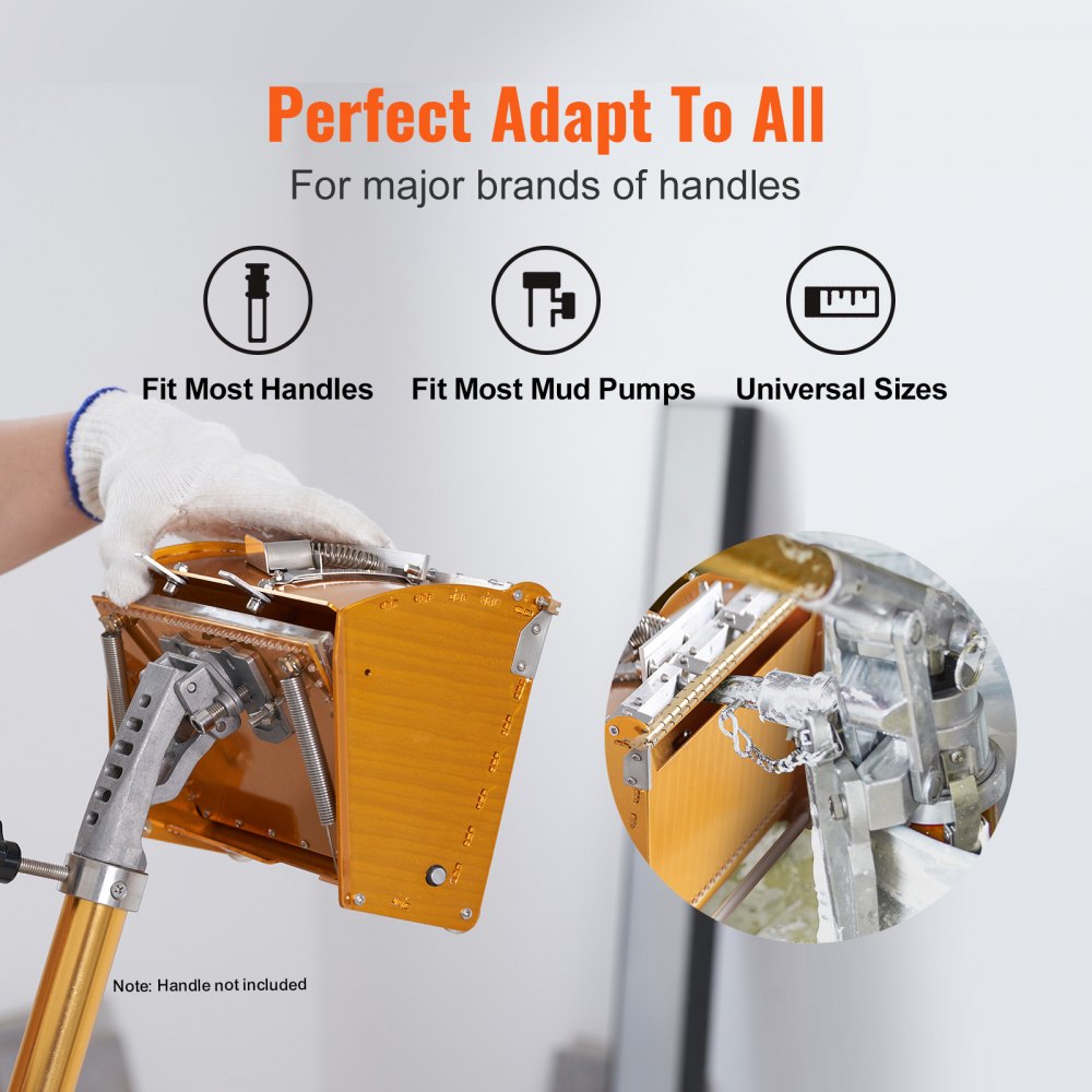VEVOR Drywall Flat Box, 10-Inch Wide Quick Clean, Aluminum Finishing Mud Box for Plasterboard, Wallboard, Sheetrock, Bonus Mudguard, Extra 2 Stainless Steel Blades (10/12-Inch) 