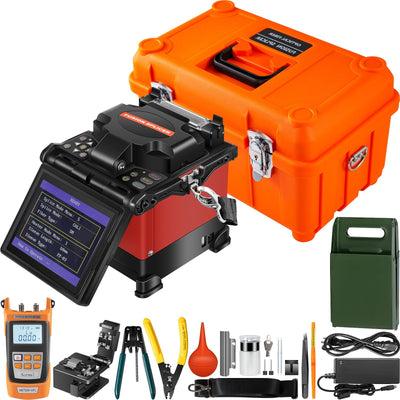 VEVOR Fiber Fusion Splicer Automatic Focus A-80S FTTH Fiber Optic Fusion Splicer Kit 5 Inch Digital LCD Screen Fusion Splicer Machine Optical Fiber Cleaver Kit 