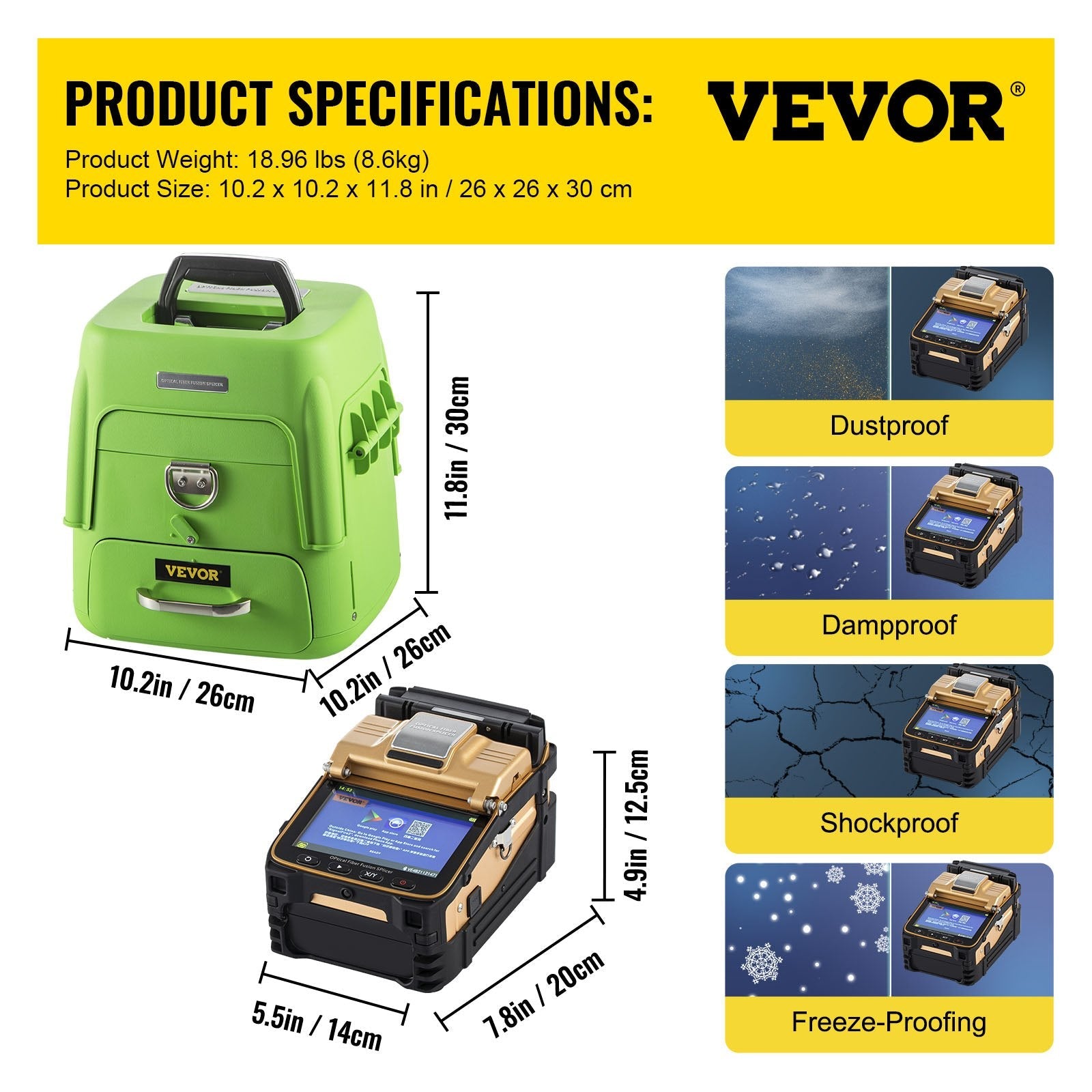 AI-8 Fiber Optic Splicing Machine Fiber Fusion Splicer Ribbon Automatic Kits 