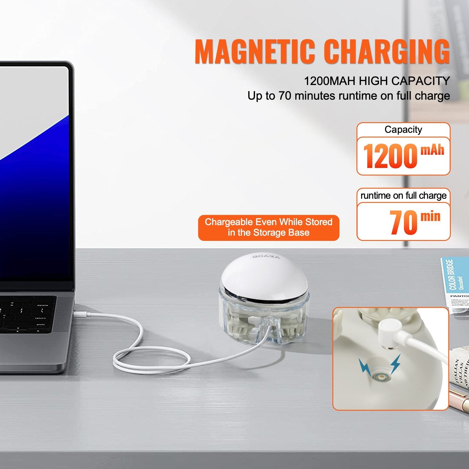 VEVOR Electric Scalp Massager with Heat Rechargeable Head Massager Waterproof 