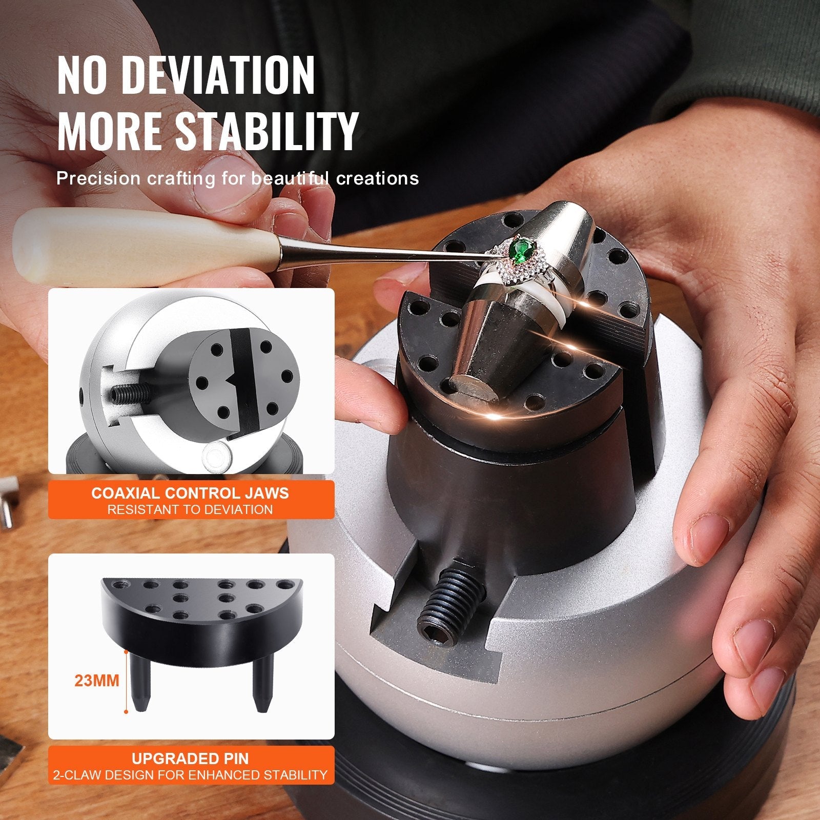 VEVOR Ball Vise Engraving Setting Tool 5 inch Professional Ball Vise 34 PCS Attachment Jewelry Engraving Block Tools Standard Block 