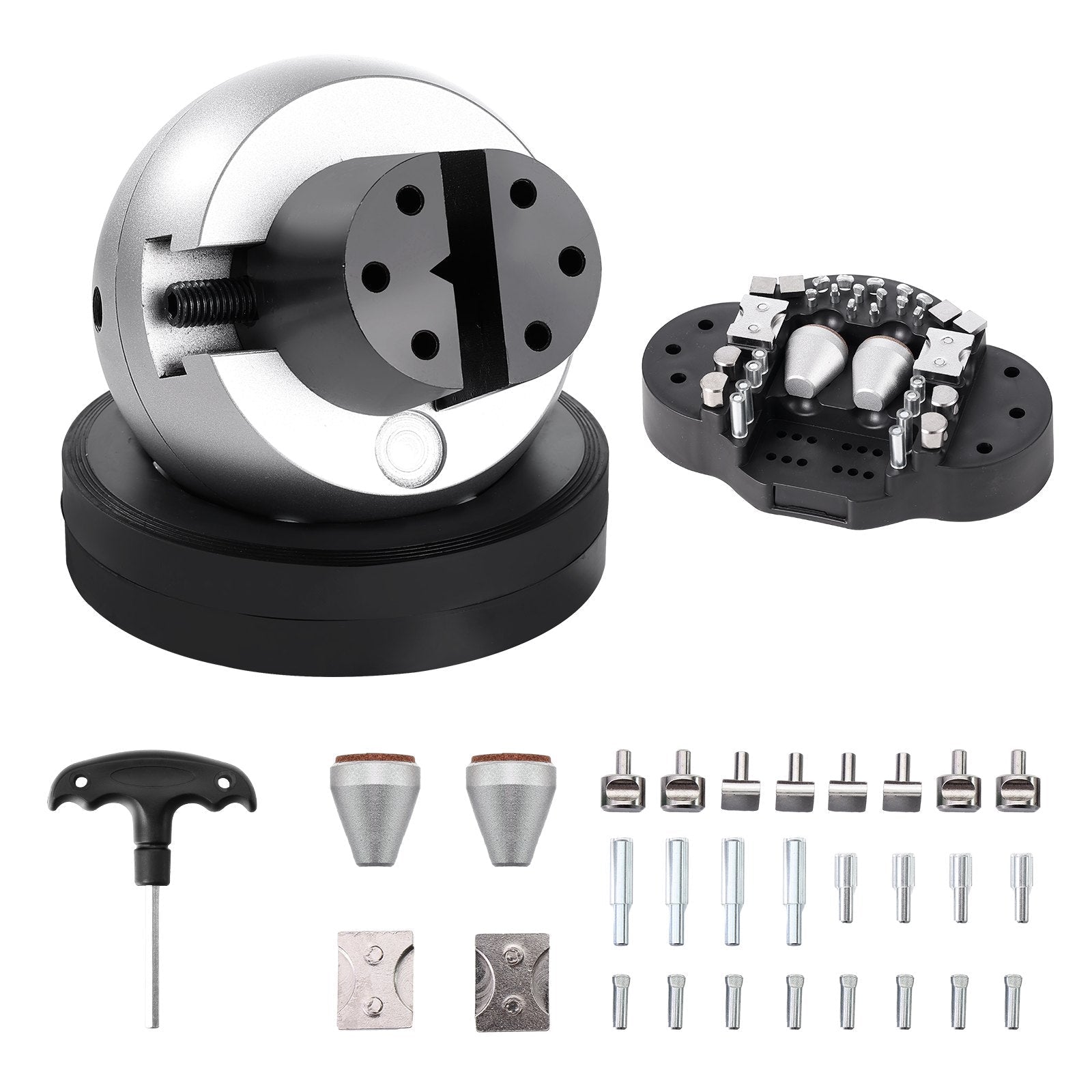 VEVOR Ball Vise Engraving Setting Tool 5 inch Professional Ball Vise 34 PCS Attachment Jewelry Engraving Block Tools Standard Block 