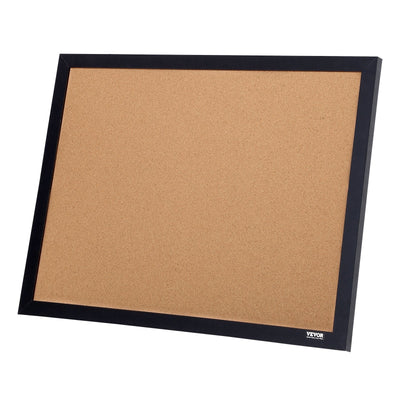 VEVOR Cork Board, 24 x 18 inches, Double-sided Bulletin Board with MDF Sticker Frame, Vision Board Includes 10 Pushpins, for Display and Decoration in Office Home and School 