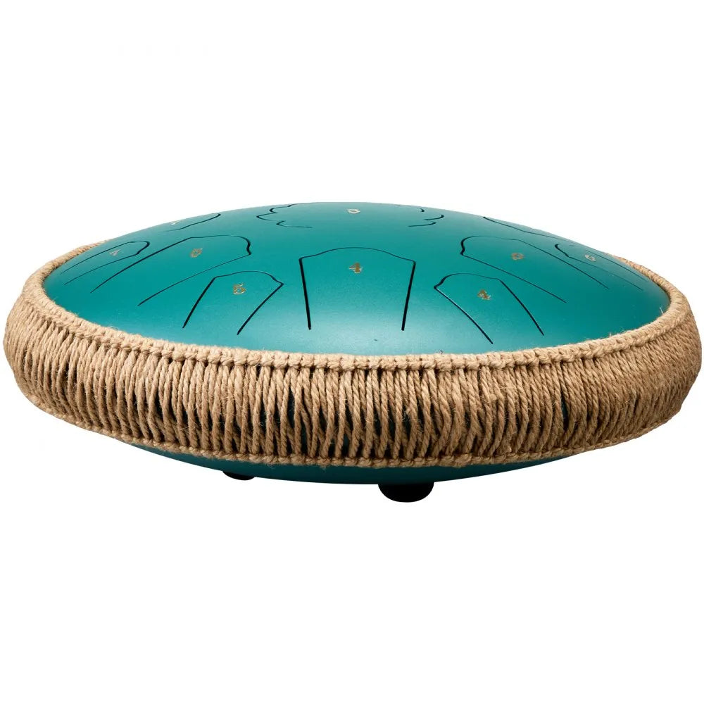 VEVOR Steel Tongue Drum 14 in 15 Notes Rain Drum for Outside D Major Green